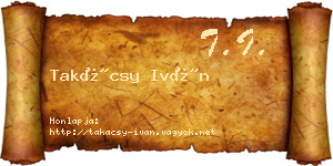 Takácsy Iván névjegykártya