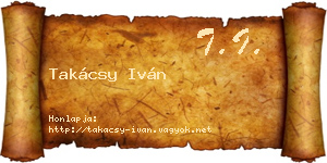 Takácsy Iván névjegykártya